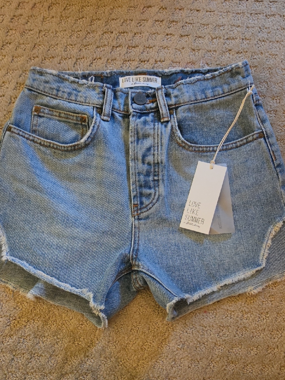 NWT Billabong Light Blue High-Rise Cutoff Denim Shorts